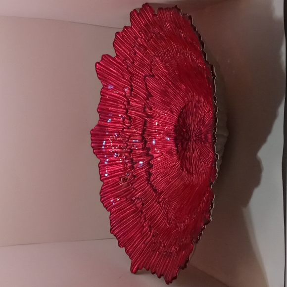 Accents Vintage Red And Silver Large Decorative Bowl Poshmark